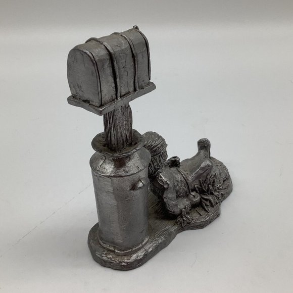 Michael Ritter Vintage Pewter Boy at Mailbox - Picture 8 of 12